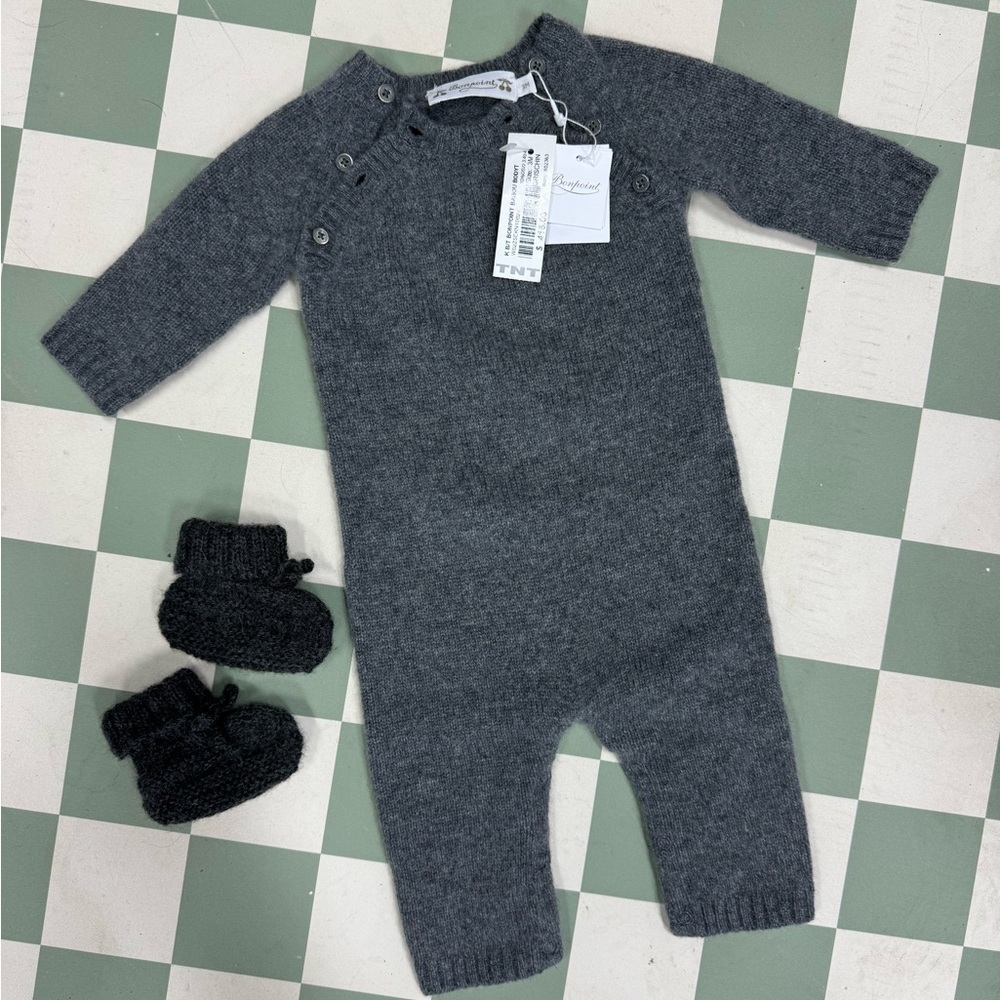 New Bonpoint Baby Cashmere Onesie and Booties